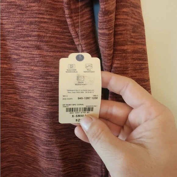 St johns bay lightweight Fuzzy classic v neck sweater brown size xs - Picture 3 of 5